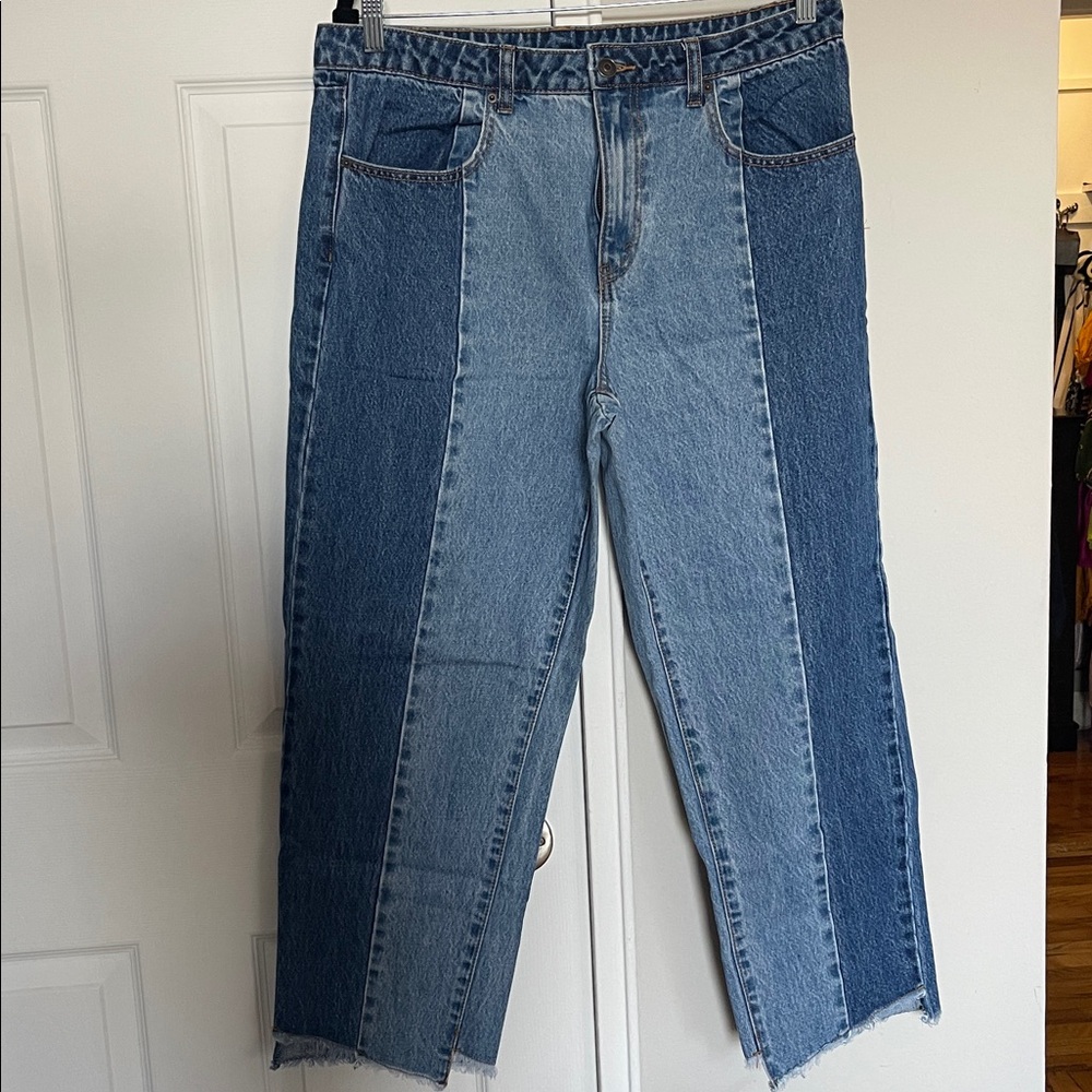 Two-Tone Denim Jeans